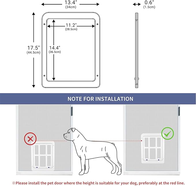 NAMSAN Dog Screen Door, Flap Opening 11.2 x 14.4 inches, Dog Door - Image 3