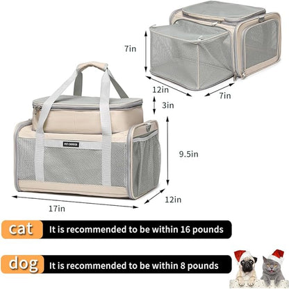 Airline Approved Pet Carrier for Cats and Small Dogs up to 15 lbs, Breathable - Image 2