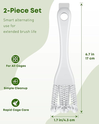 Pawfly 2 Pcs Bird Cage Cleaner Brush, 2-in-1 Bird Cage Cleaning Brush, Bird - Image 2