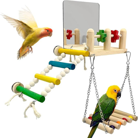 Bird Toys & Wooden Play Gym by Unknown