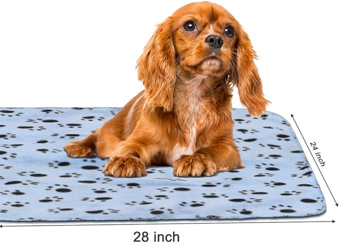 Comsmart Dog Blankets for Small Dogs, 6 Pack Puppy Blanket Cute Paw Print Pet - Image 3