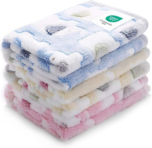 1 Pack 3 Blankets Super Soft Fluffy Premium Cute Elephant Pattern Pet Blanket by luciphia
