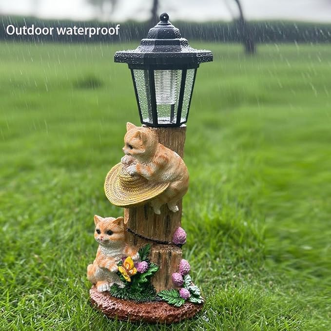 Solar Cat Outdoor Statue, Garden Statue - Image 5