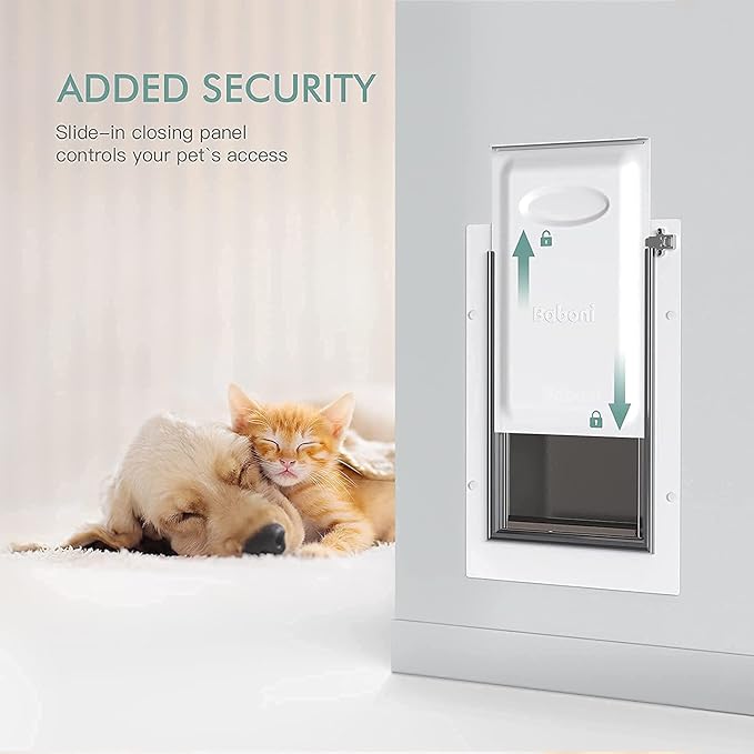 Baboni Pet Door for Wall, Steel Frame and Telescoping Tunnel, Aluminum Lock - Image 6
