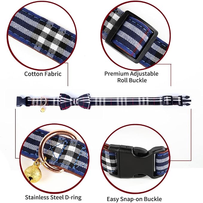 Yizepet Dog Collar with Bow Tie- Adjustable pet Collar - Image 4
