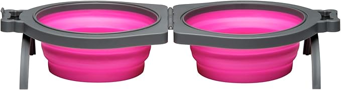 Loving Pets - Bella Roma Double Diner Portable Travel Dog Bowls Collapsible by Loving+Pets