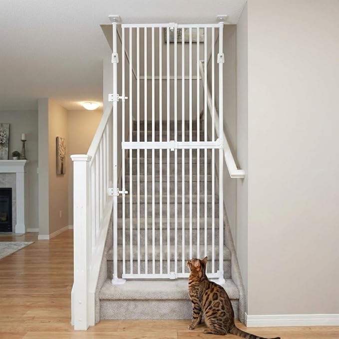 unipaws 75" High Extra Tall Cat Gate, Auto Closing and No Drilling Safety Gate - Image 2