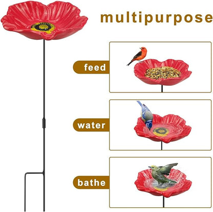 MIXXIDEA Redflower Bird Feeder Baths - Image 2