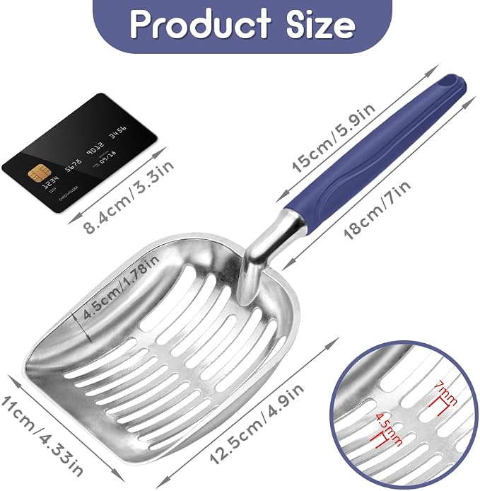 Cat Litter Scoop, Metal Cat Scooper, Plastic Handle Scoop, Sifting Shovel of - Image 2