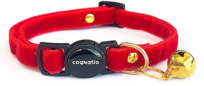 Safety Quick Release Cat Collars, Double Velvet by Cognatio