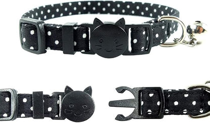 Cat Collar with Bell and Bow Tie, Breakaway Clasp Cute Dots Kitty Kitten - Image 3