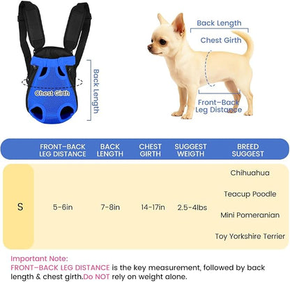 Dog Backpack Carrier, Adjustable Pet Front Carriers, Legs Out Carrying Sling - Image 2
