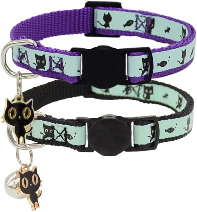2 Pack Glow in The Dark Cat Collar by Barleygoo