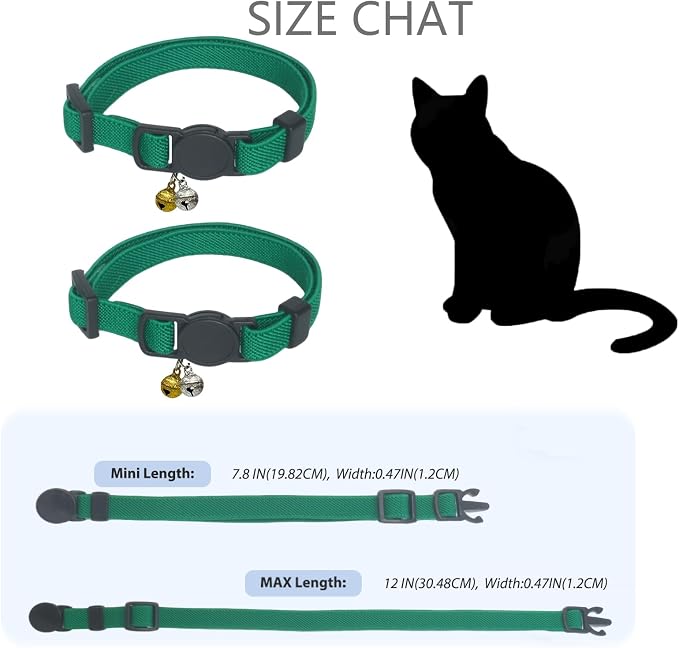 Breakaway Cat Collar with Bell, Safety Buckle Kitten Collar, Elastic Strech - Image 3