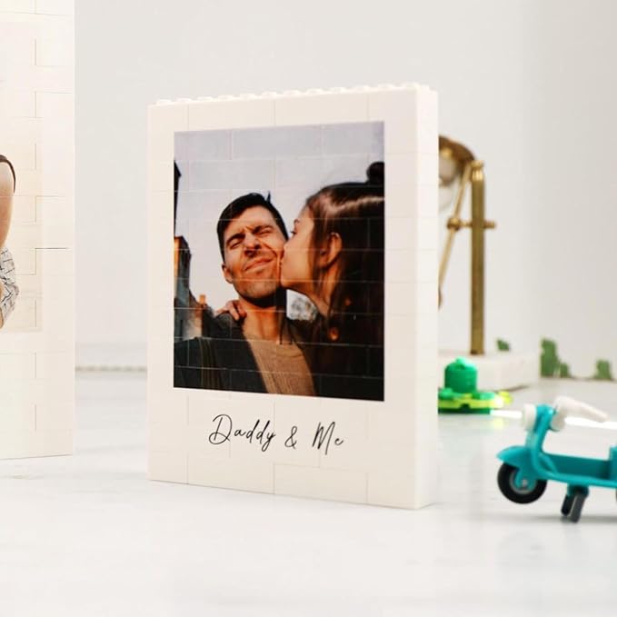 NAZENTI Custom Daddy and Me Brick Photo Block gifts - Image 4