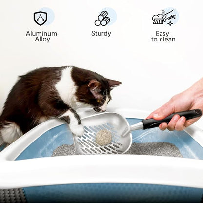 Cat Litter Scoop, Mesh Shovel, Stainless Steel Metal Scoop, Poop Sifting - Image 6