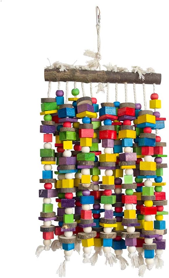 Deloky Extra Large Bird Parrot Chewing Toy-Multicolored Natural Wooden Blocks - Image 4