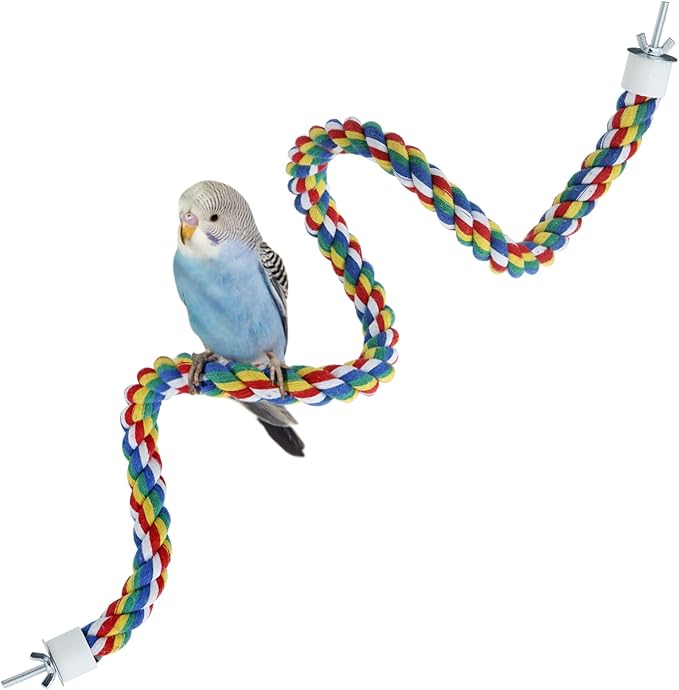 Bird Rope Perches for Parrots, Cockatiels, Budgie Cages Comfy Birds Colorful by Mygeromon