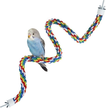 Bird Rope Perches for Parrots, Cockatiels, Budgie Cages Comfy Birds Colorful by Mygeromon
