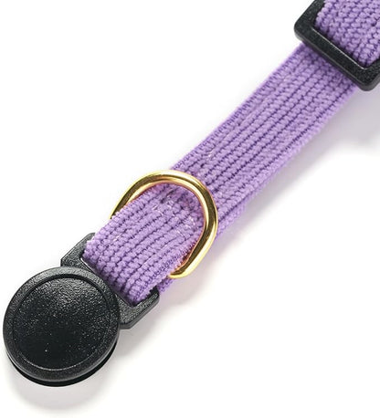 Soft Corduroy Cat Collar with Bell and Bowtie, Safety Breakaway Clasp, - Image 6