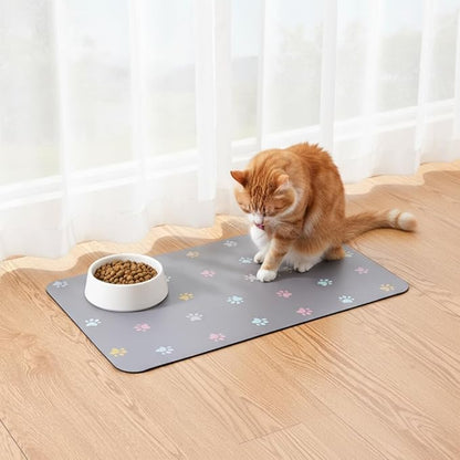 Cat Food Mat Absorbent Dog Mat for Food and Water Non Slip Quick Dry Dog Bowl - Image 2