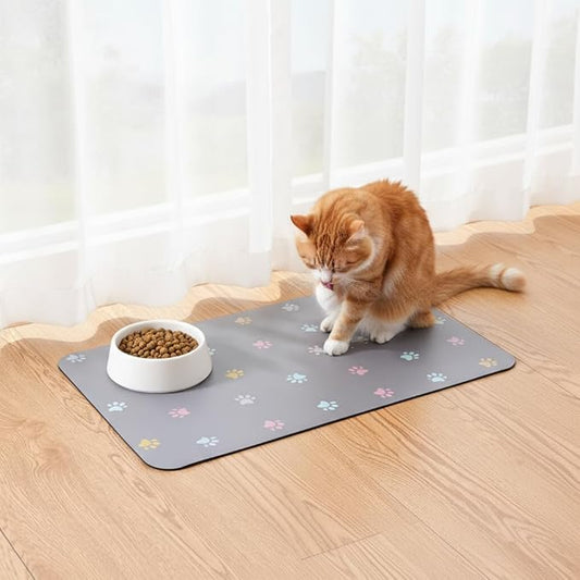 Cat Food Mat Absorbent Dog Mat for Food and Water Non Slip Quick Dry Dog Bowl - Image 2