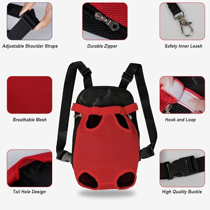 FEimaX Dog Carrier Backpack Pet Legs Out Front Cat Travel Bag, Adjustable Puppy - Image 3