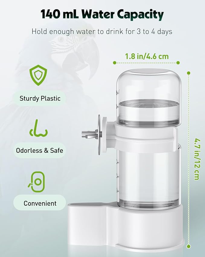 Pawfly 2 Pcs Bird Water Dispenser, Automatic Water Feeder, Plastic Cage Water - Image 3