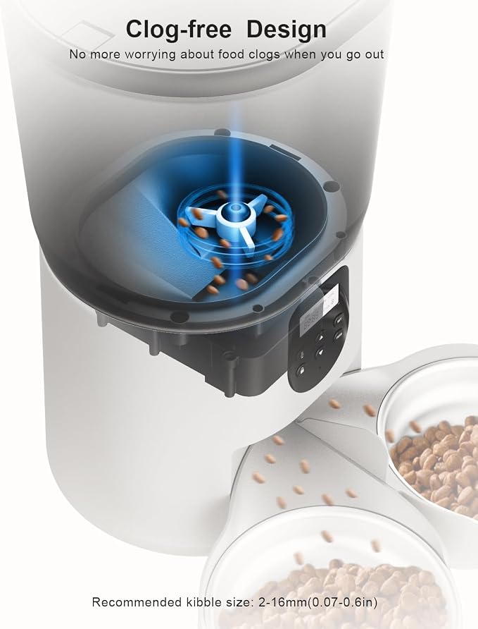 Automatic Cat Feeders for 2Cats, 6L/25cup Automatic Cat Food Dispenser - Image 6