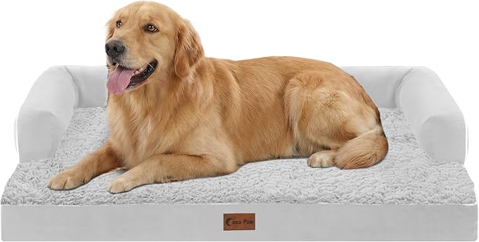 Orthopedic Dog Beds for Extra Large Dogs, Waterproof Egg Crate Foam XL Dog Bed by CasaPaw