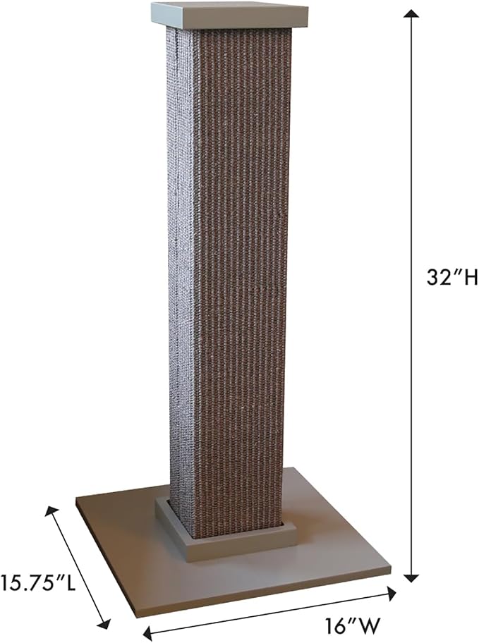 SmartCat Ultimate Scratching Post – Gray, Large 32 Inch Tower - Image 2