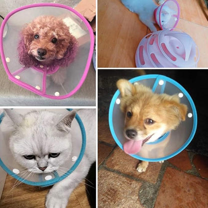 Pet Cone Recovery Dog Cone Adjustable Dog Collar Clear Padded Collar - Image 6
