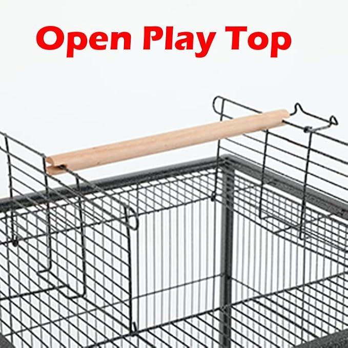36-Inch Deluxe Sturdy Wrought Iron Bird Flight Open Play Top Cage - Image 3