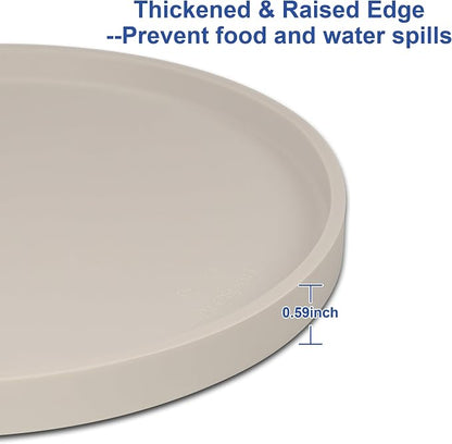 Arespark Cat Food Mat, Round Eating Plates Tray - Image 5