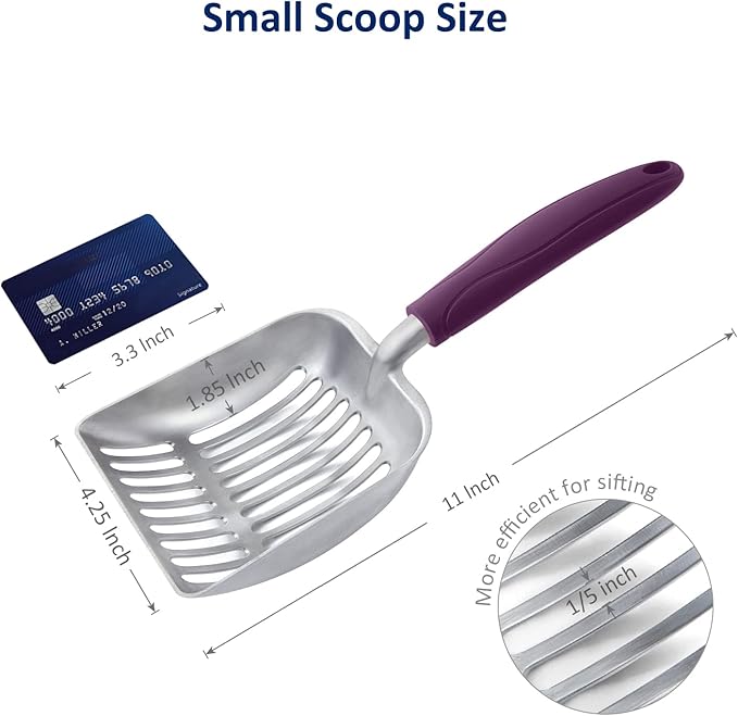 WePet Cat Litter Scoop, Aluminum Alloy Sifter, Kitty Metal Scooper, Deep Shovel - Image 2