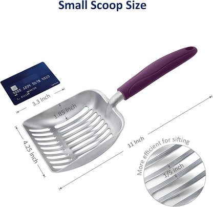 WePet Cat Litter Scoop, Aluminum Alloy Sifter, Kitty Metal Scooper, Deep Shovel - Image 2