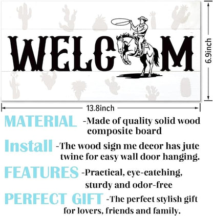 Welcome Sign for Front Door, Welcome Decor Wooden Hanging Sign for Wall Decor - Image 2