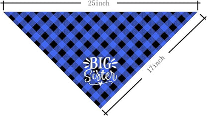 Big Sister Dog Bandanas, Buffalo Plaid Pet Scarf, Pet Dogs Scarf Accessories - Image 4