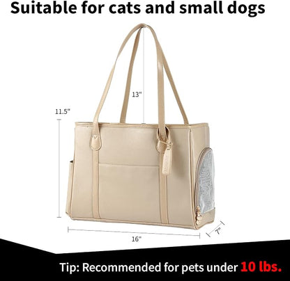 Stylish Dog Purse Carrier, Leather Pet Carrier Bag - Image 2