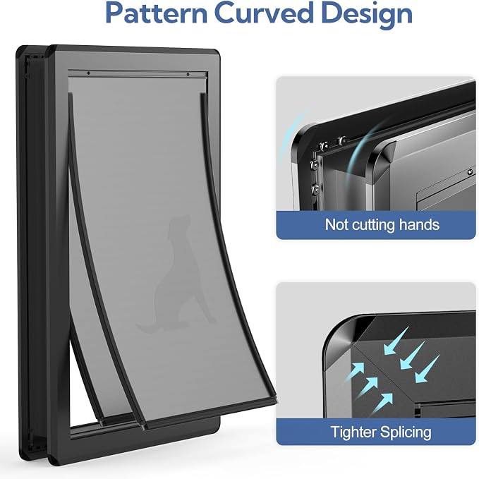 Aluminum XL Dog Door for Exterior Door, Open Size:24.4" H x 13.8" W, Heavy Duty - Image 4