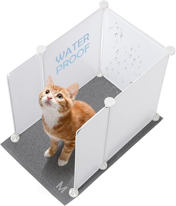 MEEXPAWS Cat Litter Box Enclosure Splash Guard Small 20.5L × 14W x 18H inch by PETPRODUCTS