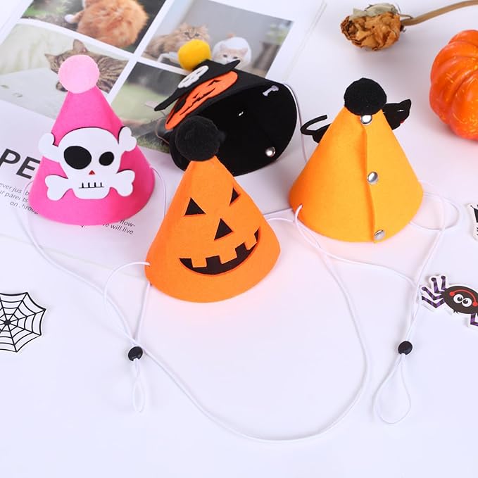 10 Pcs Halloween Dogs Hats Cute Ghost Halloween Cats Party Pet Pumpkin Set - Image 4