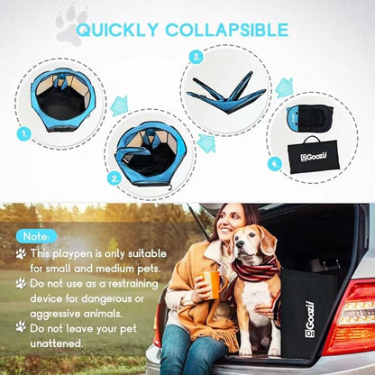 Portable Dog Playpen Indoor Outdoor, Collapsible Pet Dog Playpen - Image 6