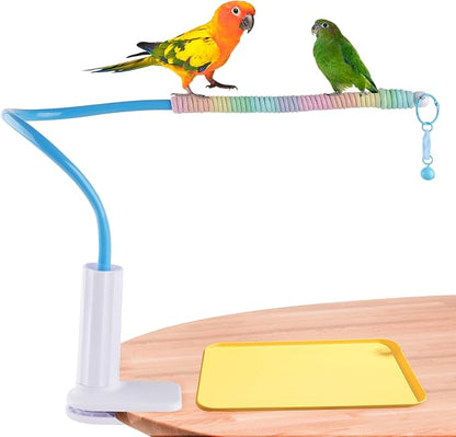 Bird Perch Stand, Bendable Desktop Parrot Training Stand by HOSUKKO