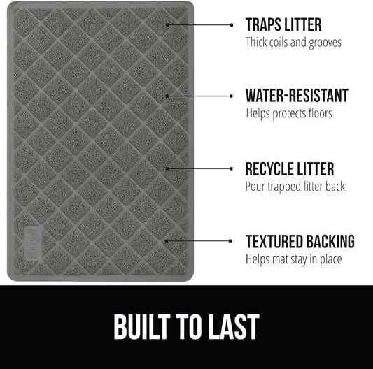GORILLA GRIP Cat Litter Box Mat, Water Resistant, US Designed Kitty Litter - Image 2