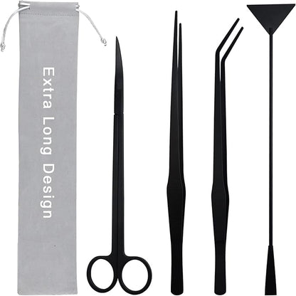 Aquarium Aquascape Tools Kit, Long 15 Inch Stainless Steel Aquatic Plants Tools by WORFACE