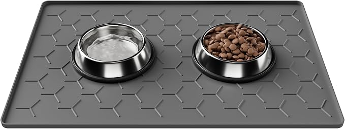 Pieviev 24''x16'' Dog Cat Food Bowl Mat, Silicone Waterproof Food Grade Pet by Pieviev