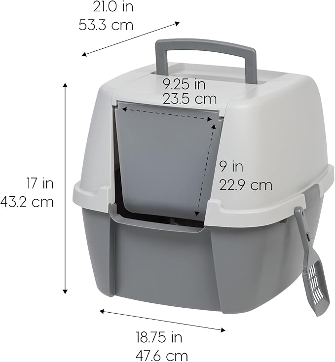 IRIS USA Cat Litter Box, Large Litter Box Enclosure - Image 2