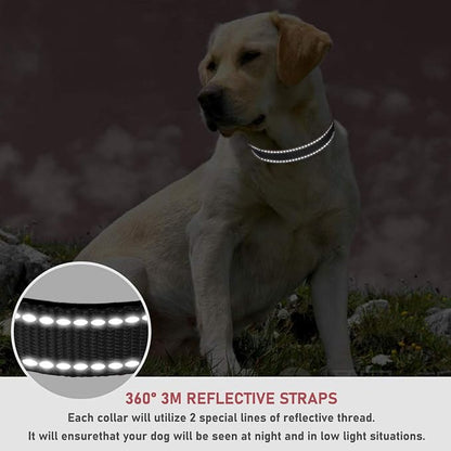 Reflective Dog Collar with Buckle Adjustable Safety Nylon Collars - Image 4