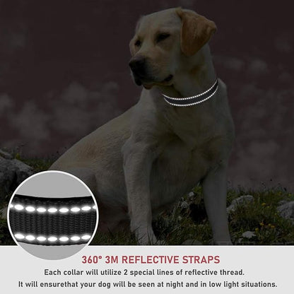 Reflective Dog Collar with Buckle Adjustable Safety Nylon Collars - Image 4